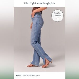 Abercrombie Curve Love Vent Hem Jeans 33 Long
